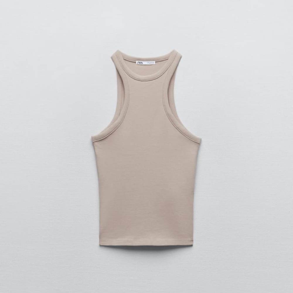 NWT - Zara Pronounced Halter Top - Ivory
